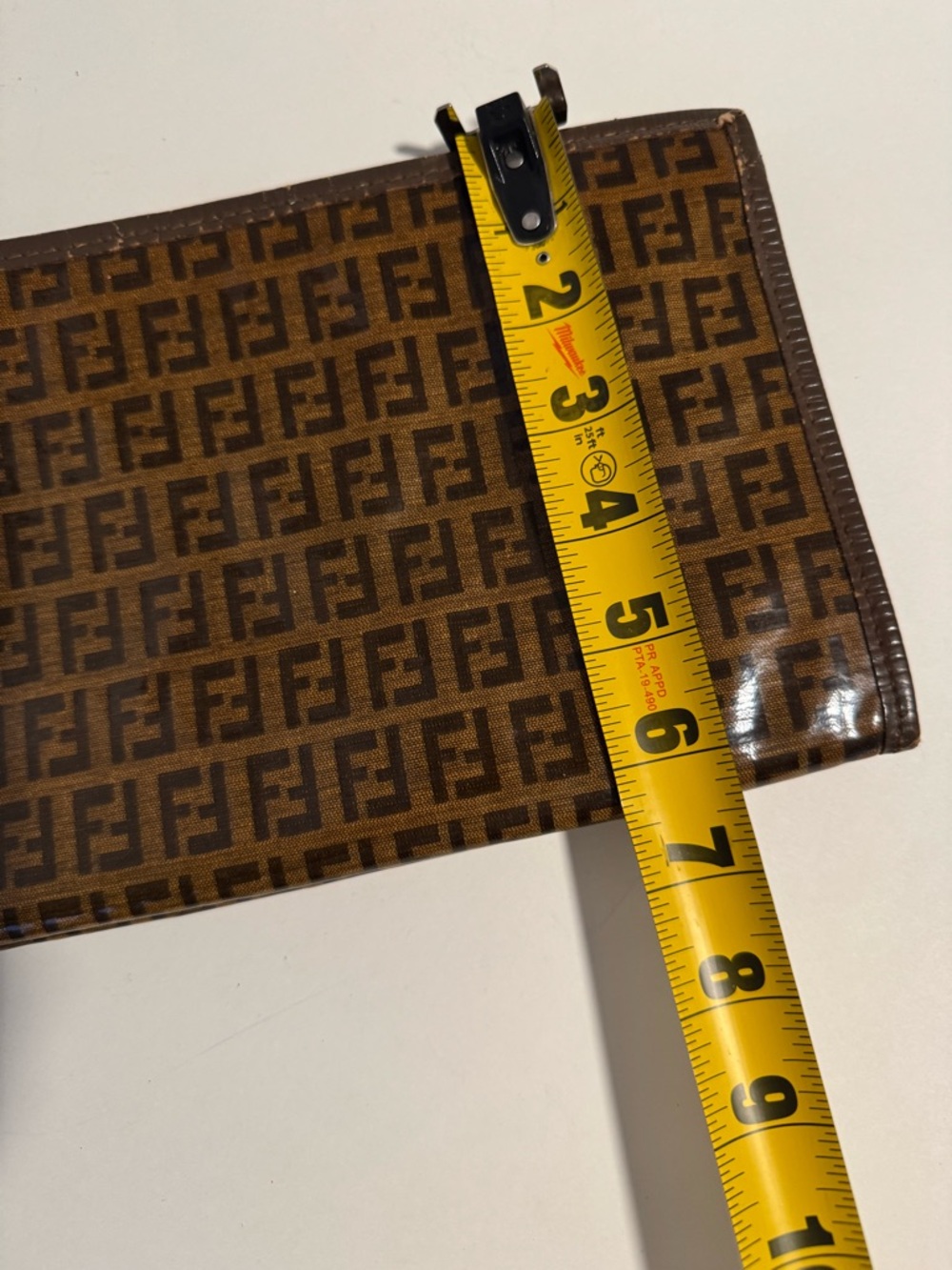 Fendi Brown Zucca Logo Zip Pouch - Picture 14 of 16